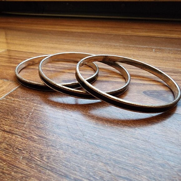 Etsy Black/Gold Bangle Bracelet Set - Picture 3 of 14